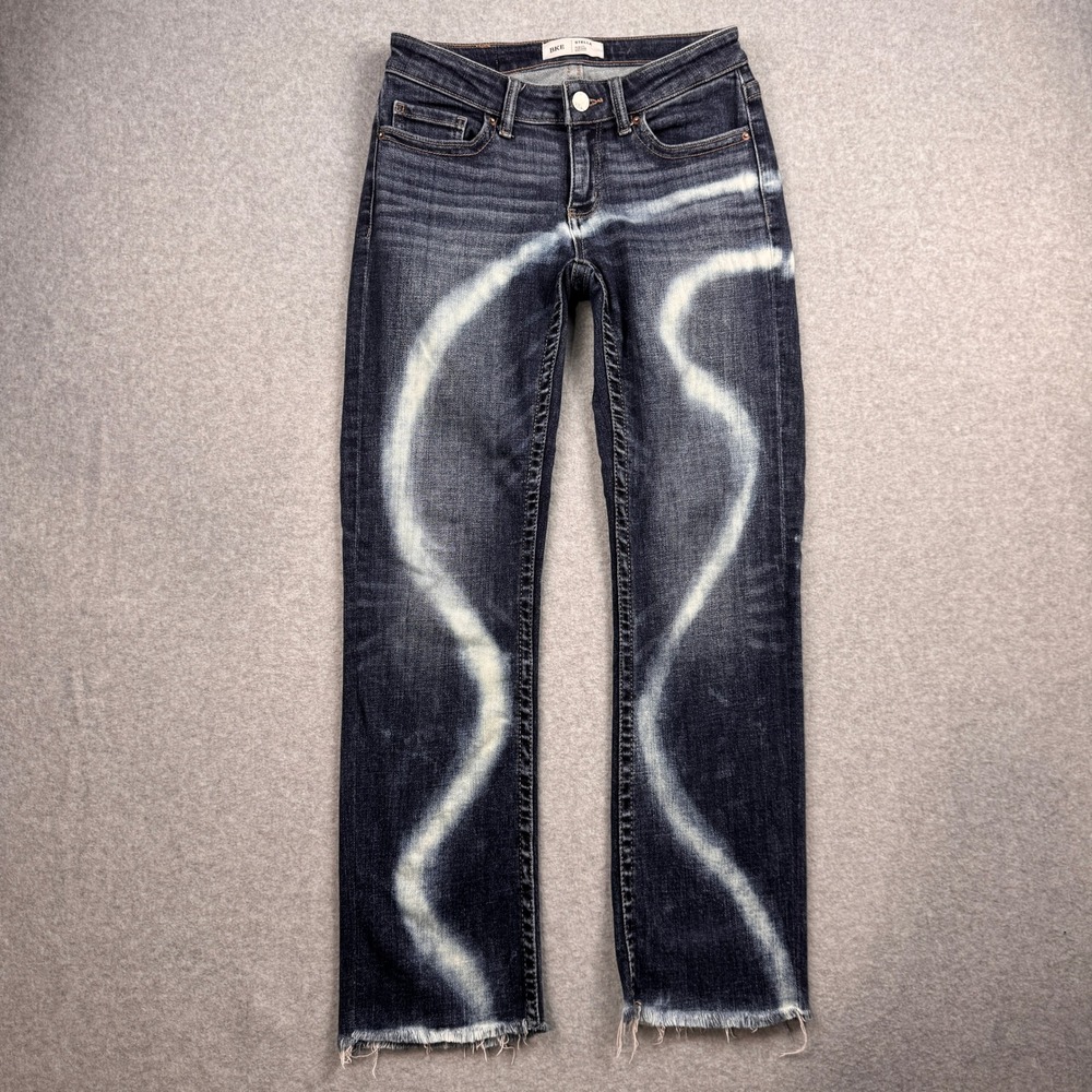 BKE Stella Jeans Womens 26 / 2 Dark Wash Bleach Pattern Low Rise Slim‎ Bootcut